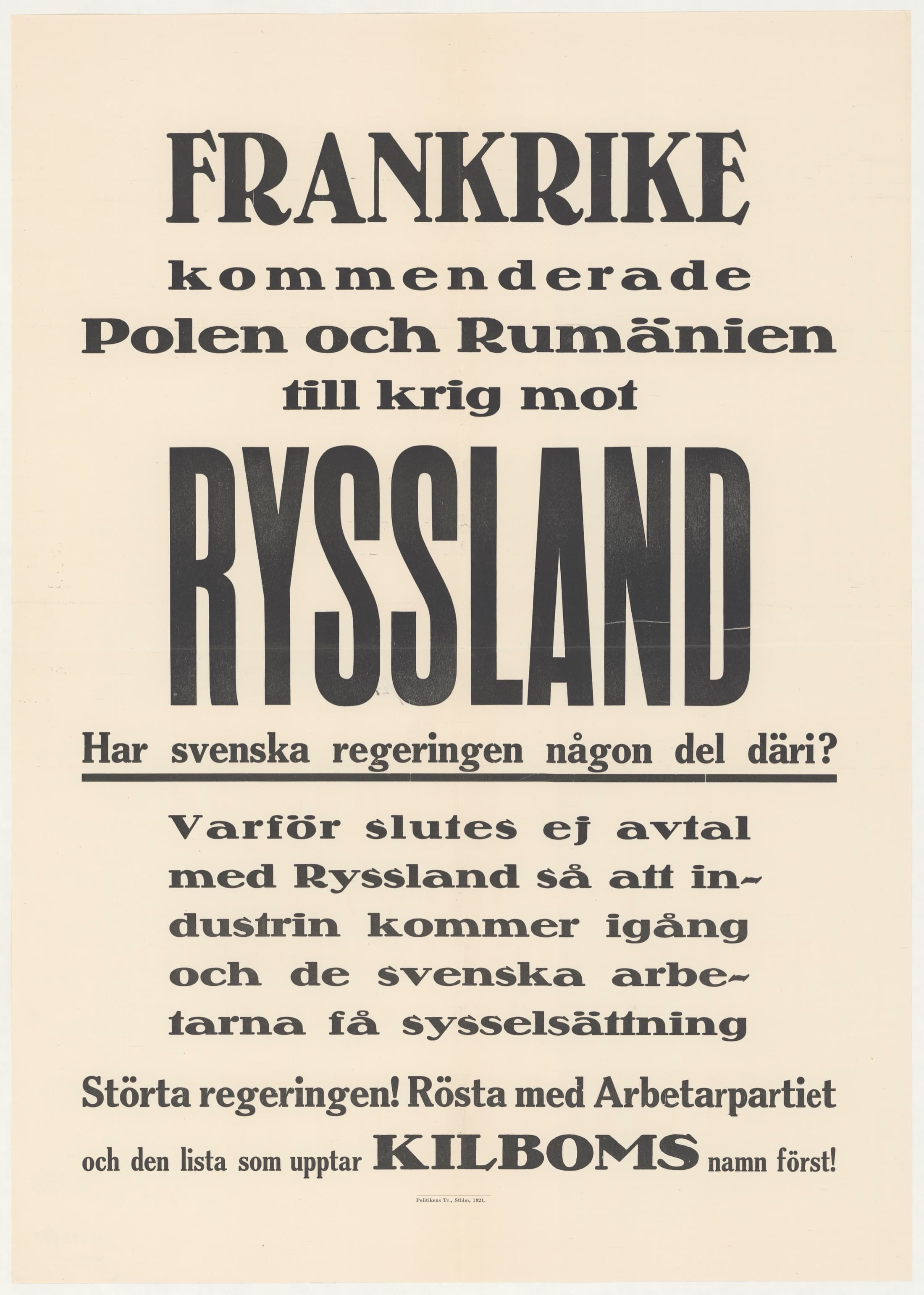 Störta regeringen! Rösta med Arbetarpartiet