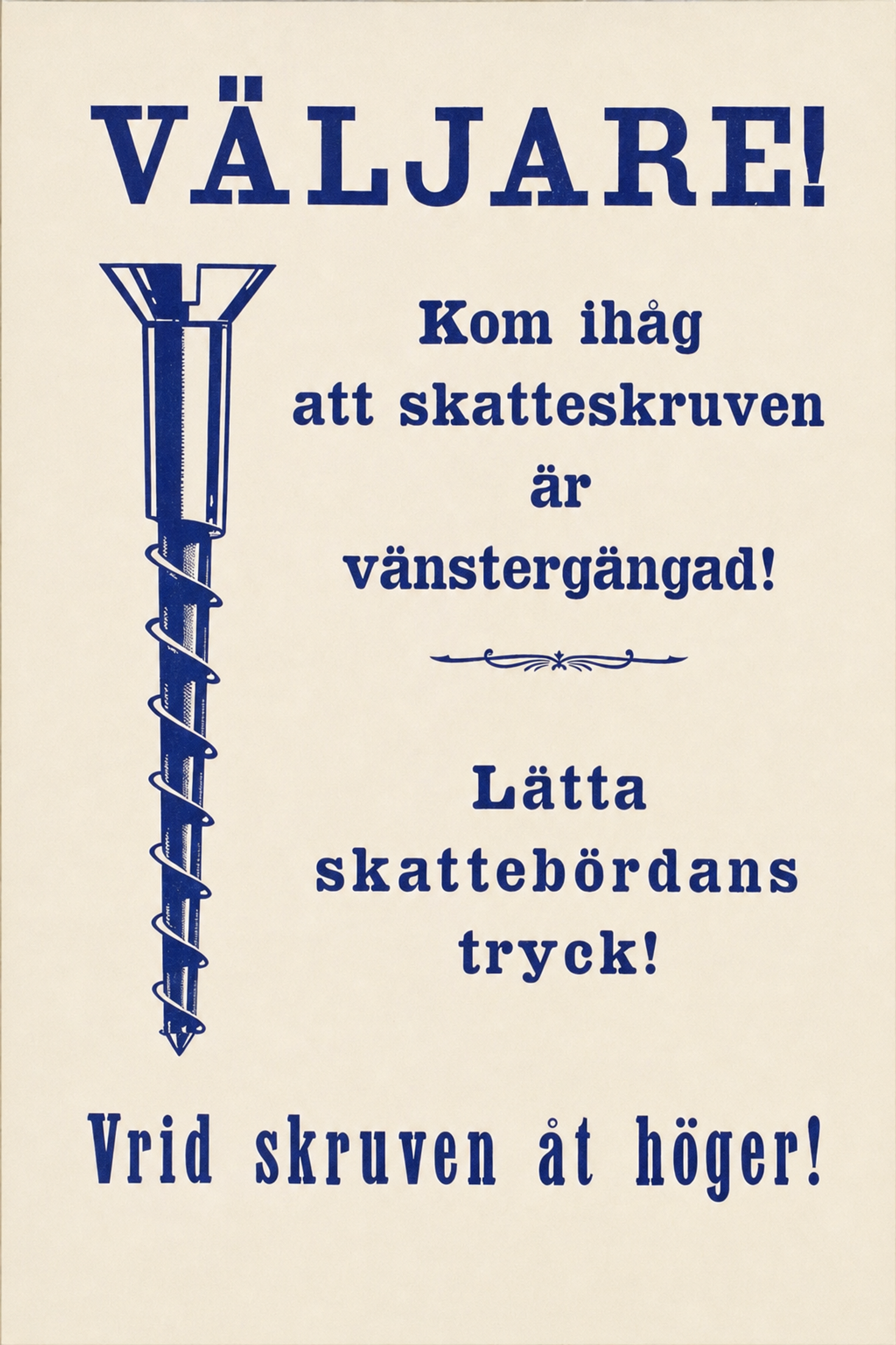 Valaffisch för Allmänna valmansförbundet, 1921.