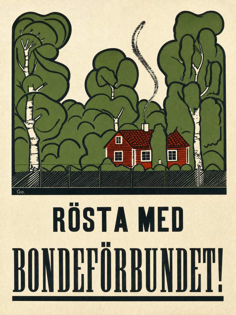 Valaffisch för Bondeförbundet, 1924.