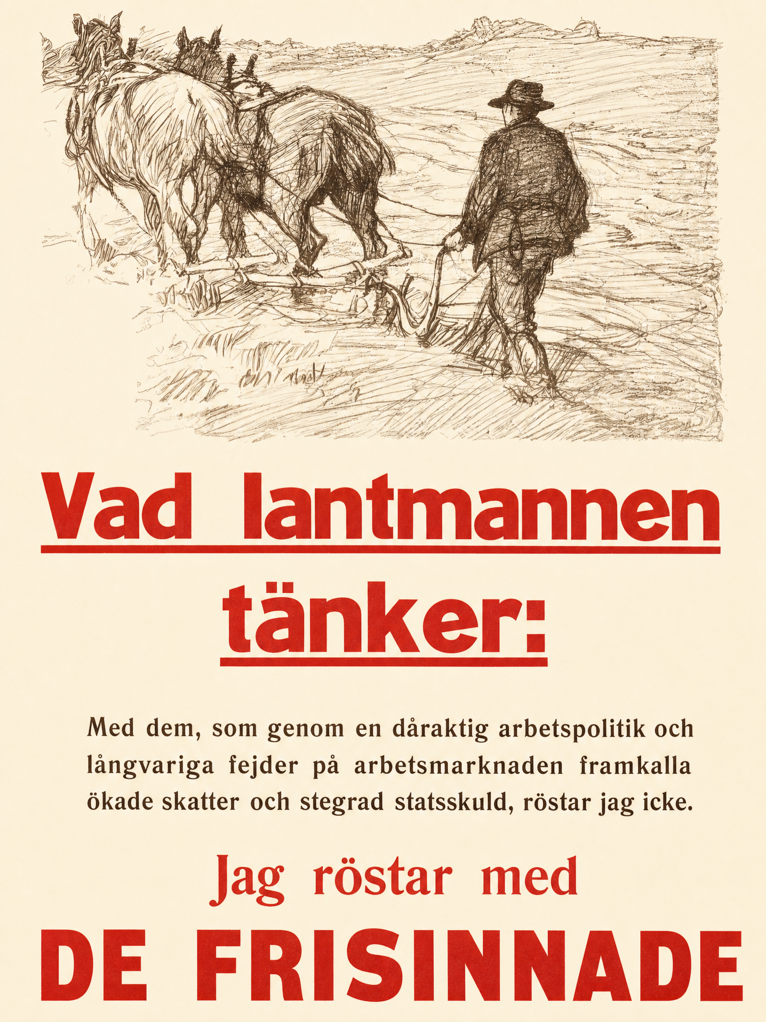 Valaffisch för Frisinnade folkpartiet, 1928.