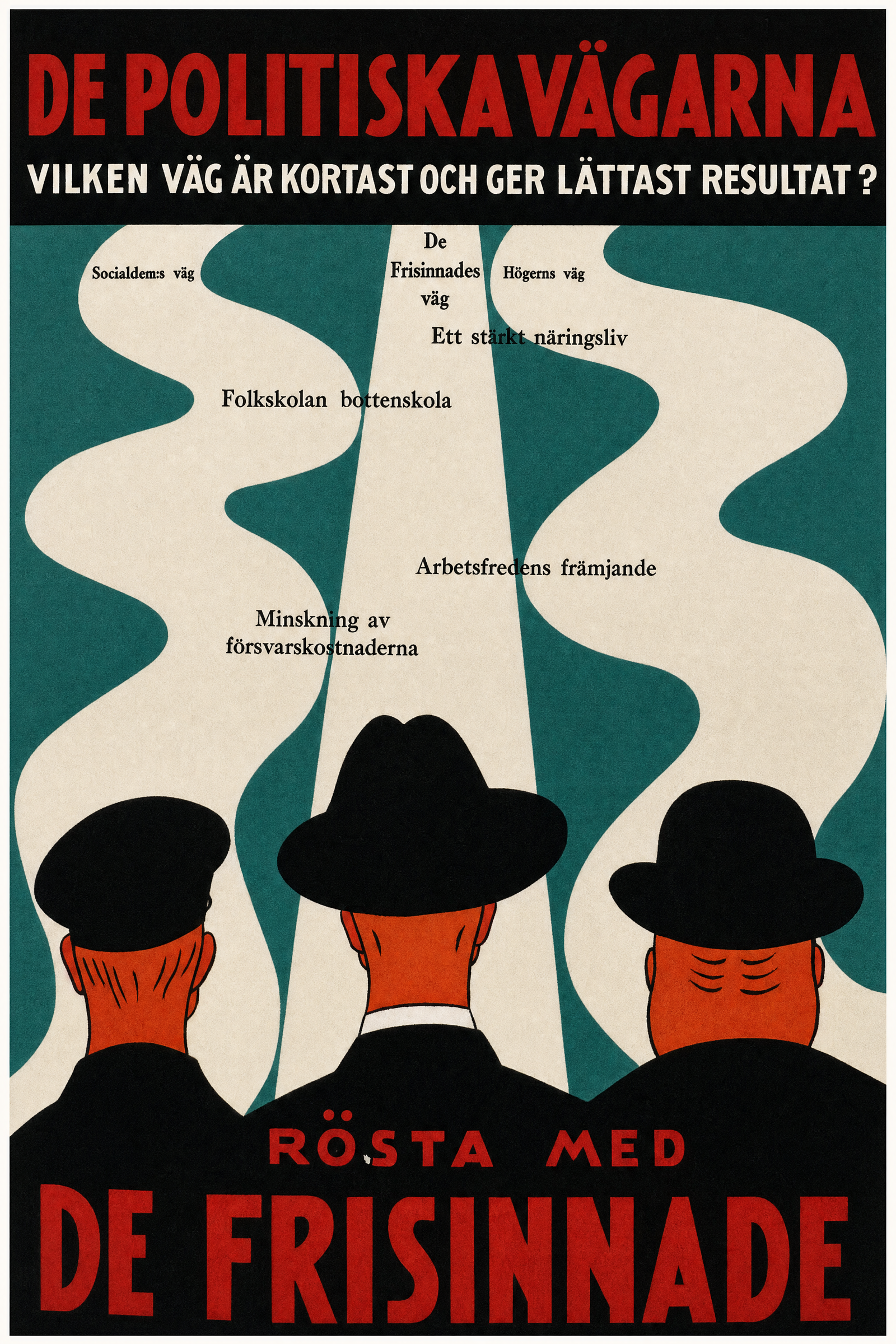 Valaffisch för Frisinnade folkpartiet, 1928.