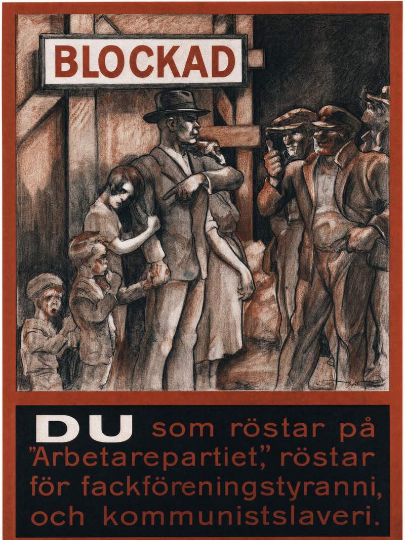Valaffisch för Allmänna valmansförbundet, 1928.