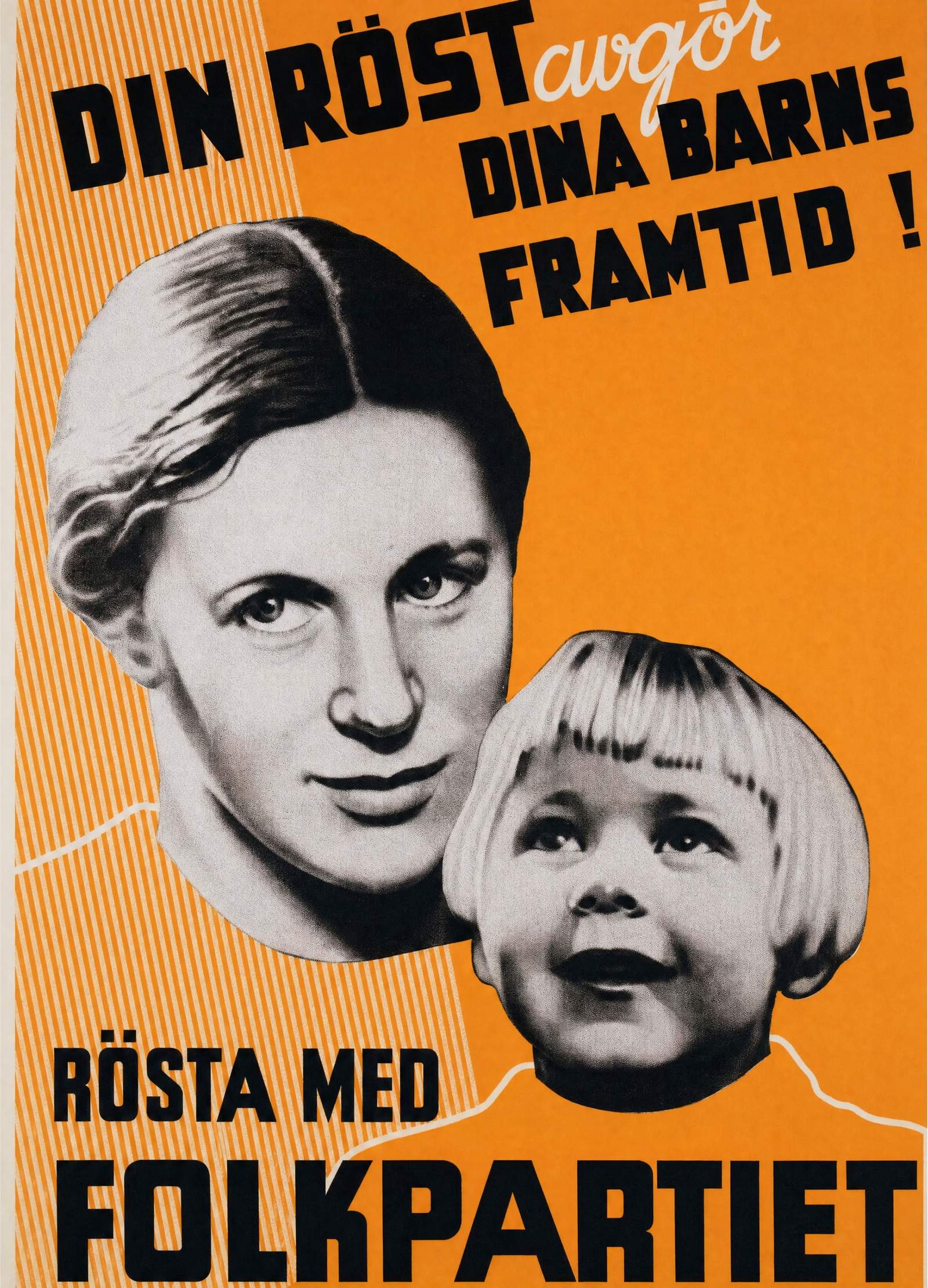 Valaffisch för Folkpartiet, 1936. Av Anders Beckman.