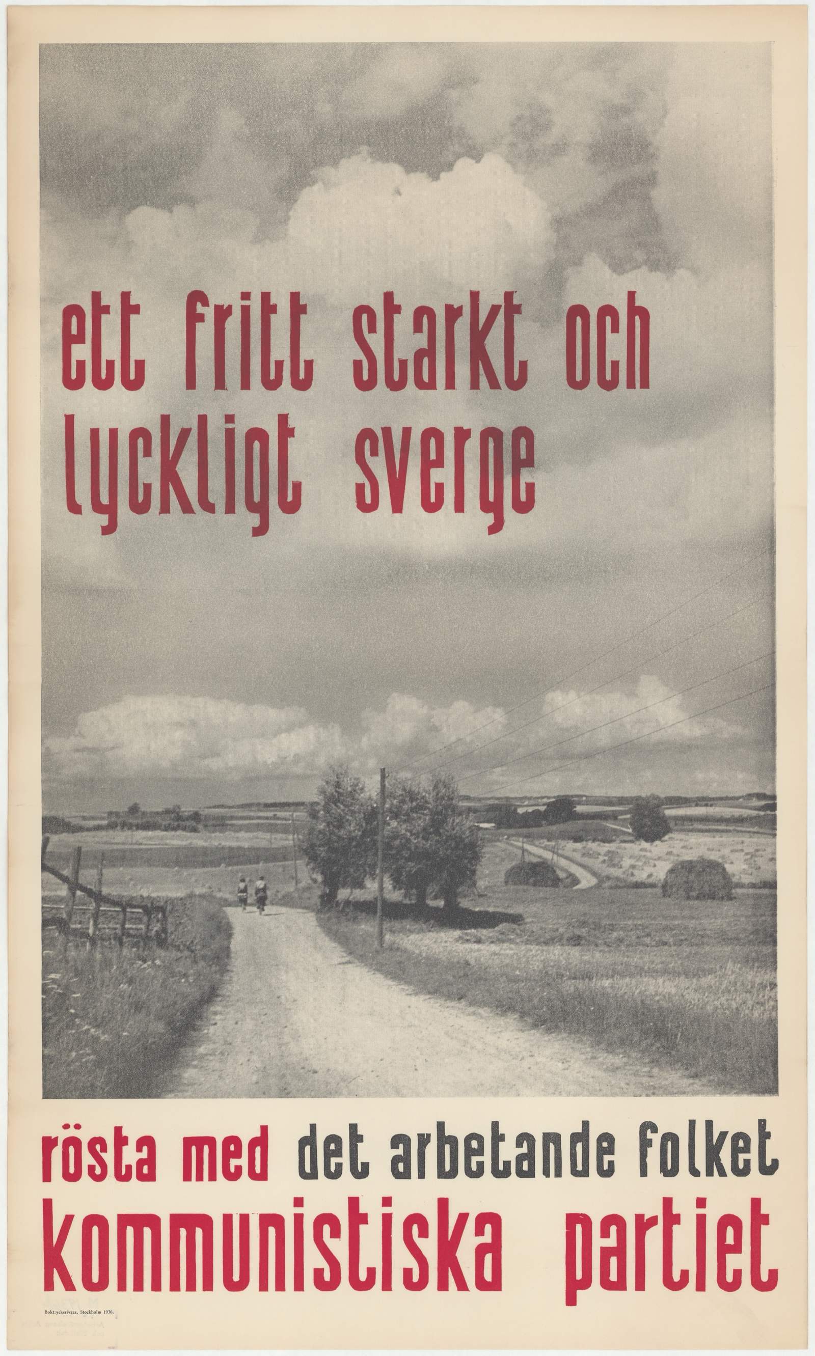 Valaffisch för SKP, 1936.