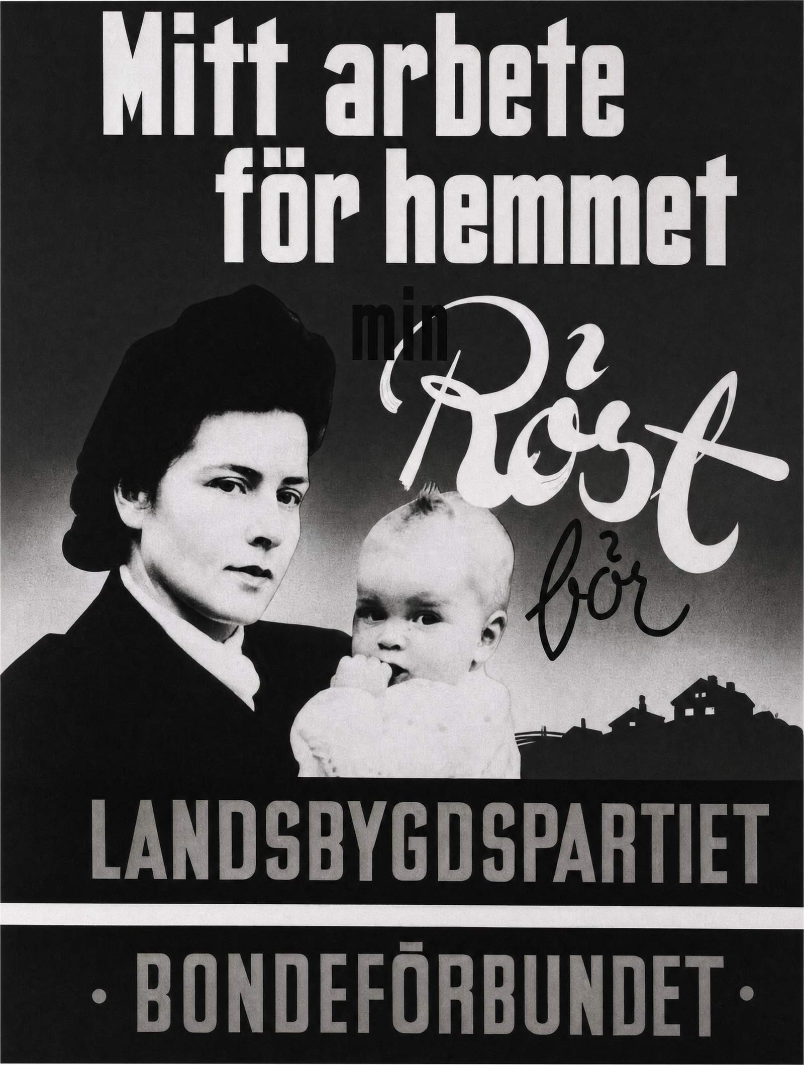 Valaffisch för Bondeförbundet, 1948.
