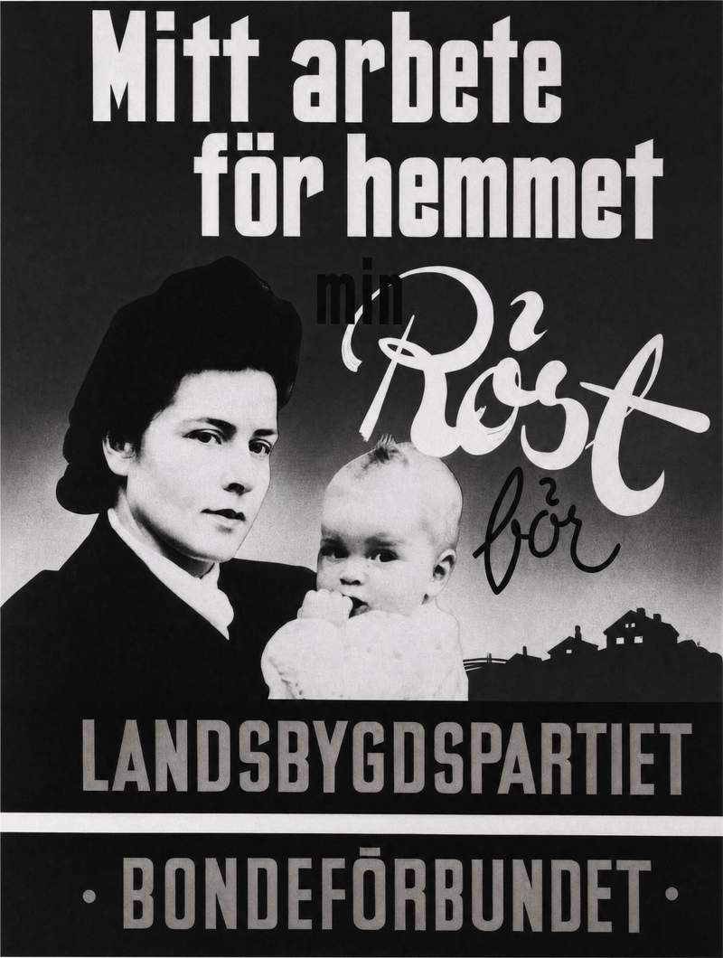 Valaffisch för Bondeförbundet, 1948.