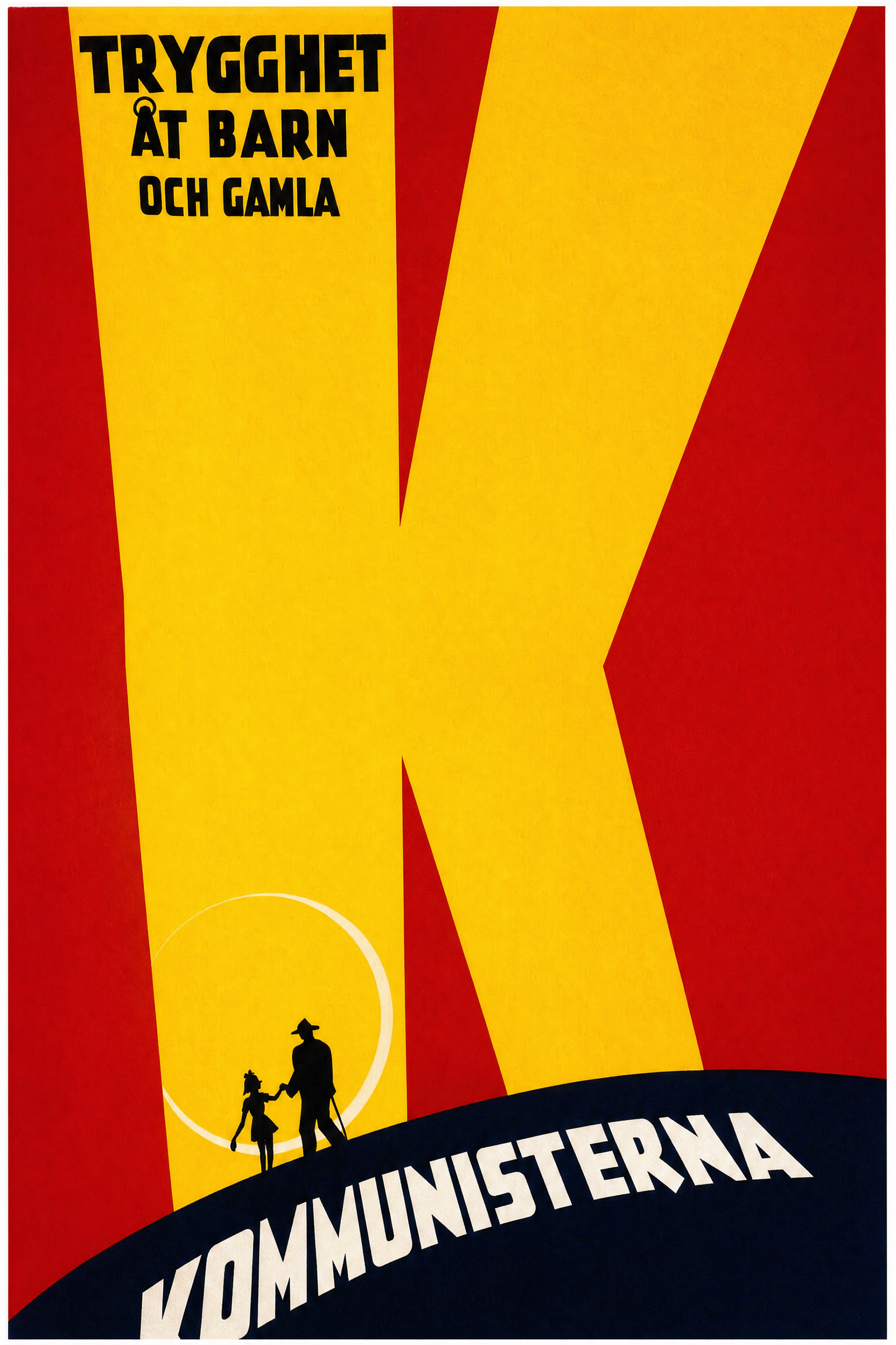 Valaffisch för SKP, 1952. ”Trygghet åt barn och gamla”.