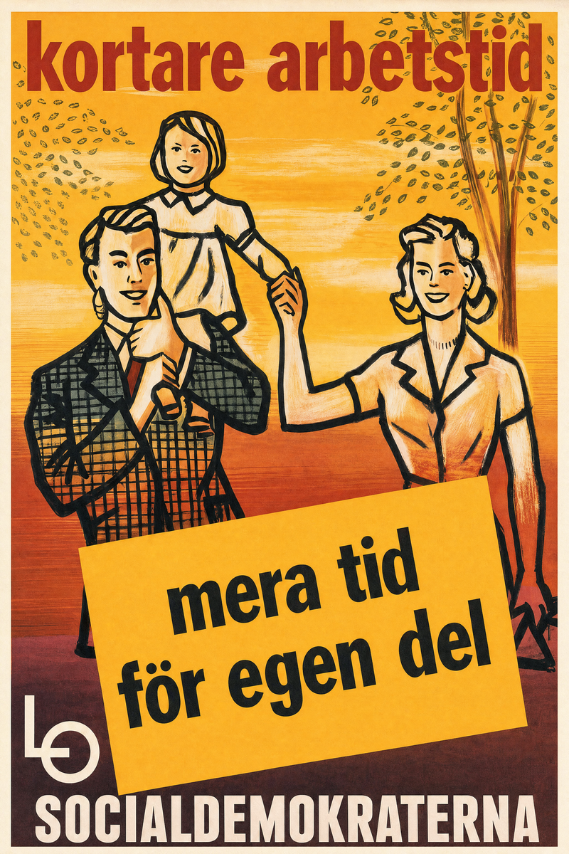 Valaffisch för Socialdemokraterna, 1956.