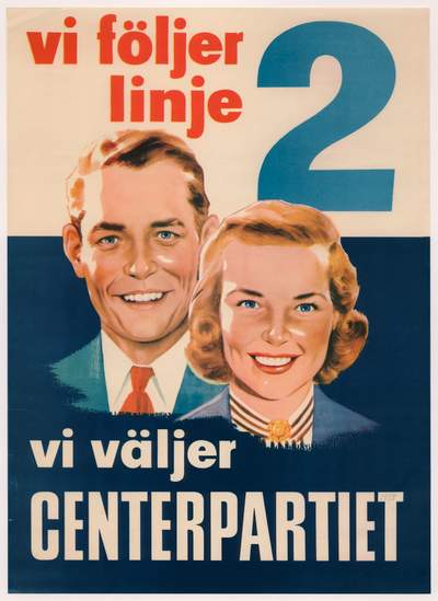 Valaffisch för Centerpartiet, 1958.