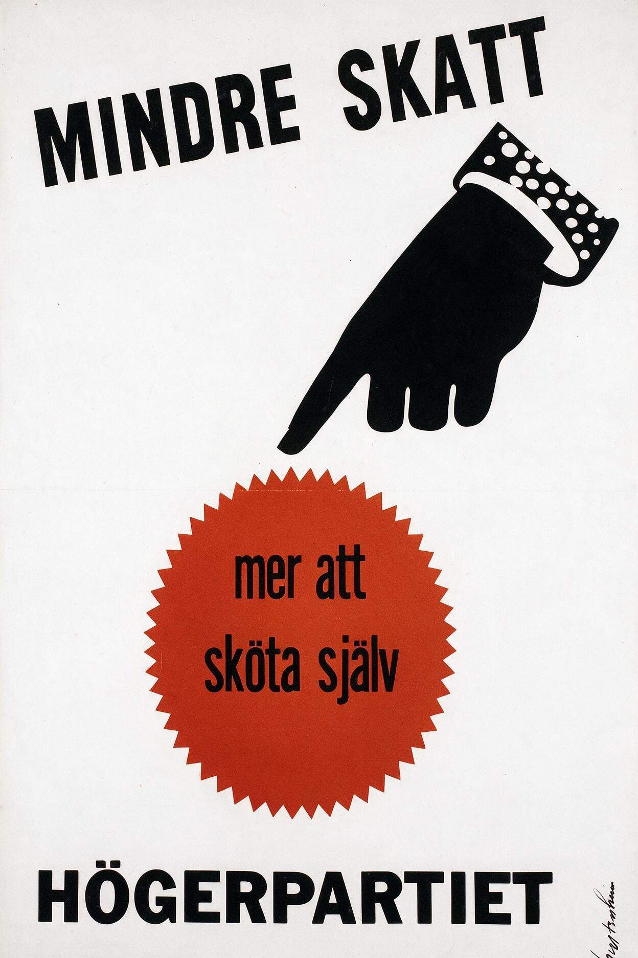 Valaffisch för Högerpartiet, 1958.