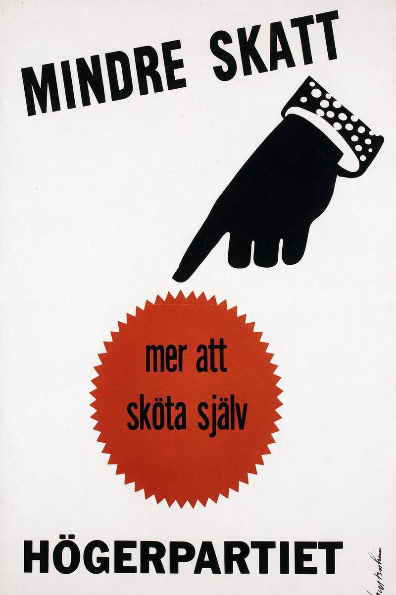 Valaffisch för Högerpartiet, 1958.