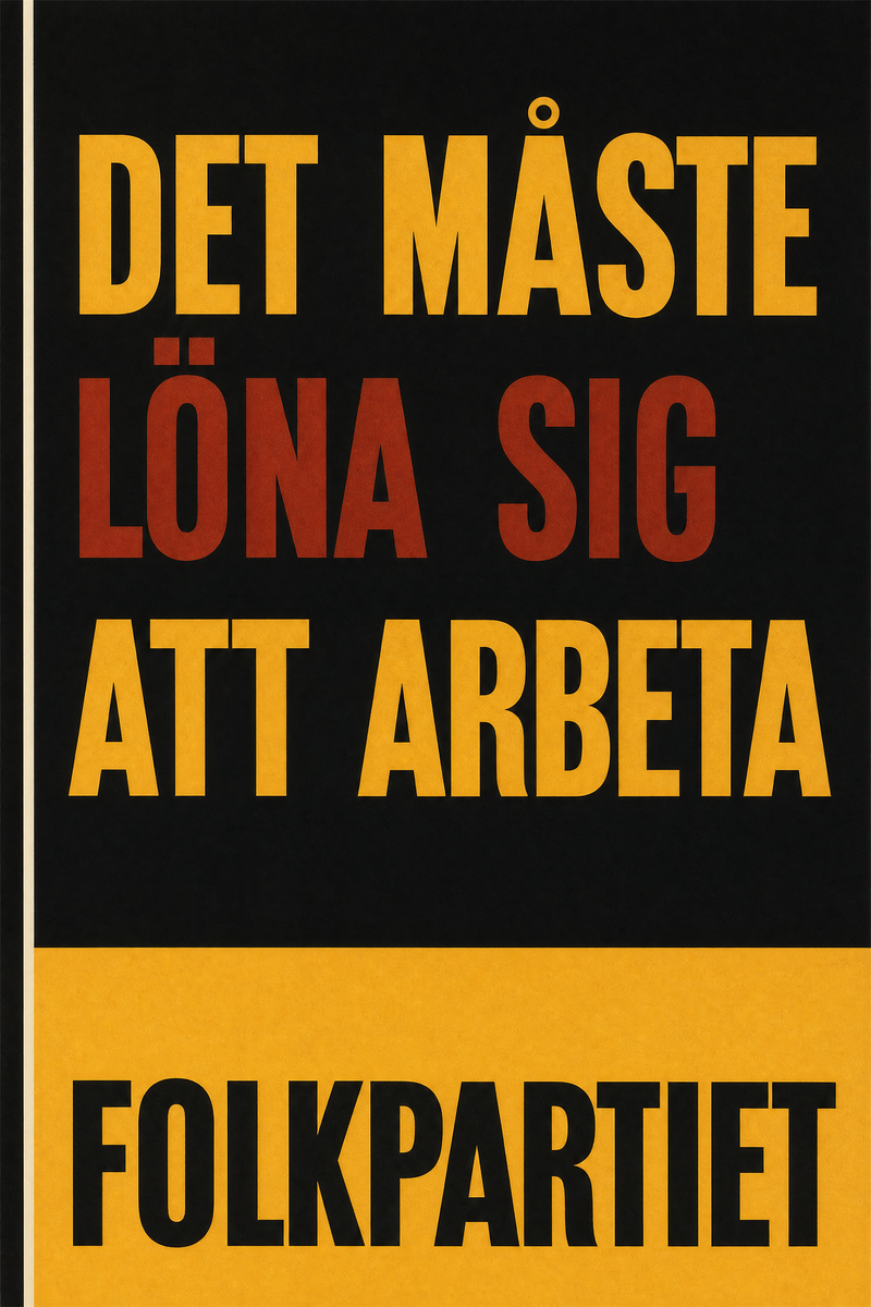 Valaffisch för Folkpartiet, 1960.