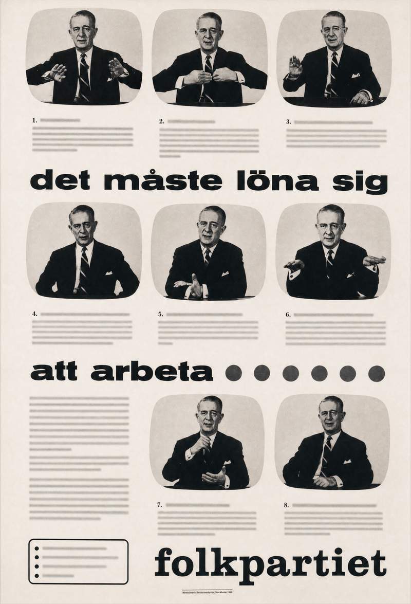 Valaffisch för Folkpartiet, 1960.