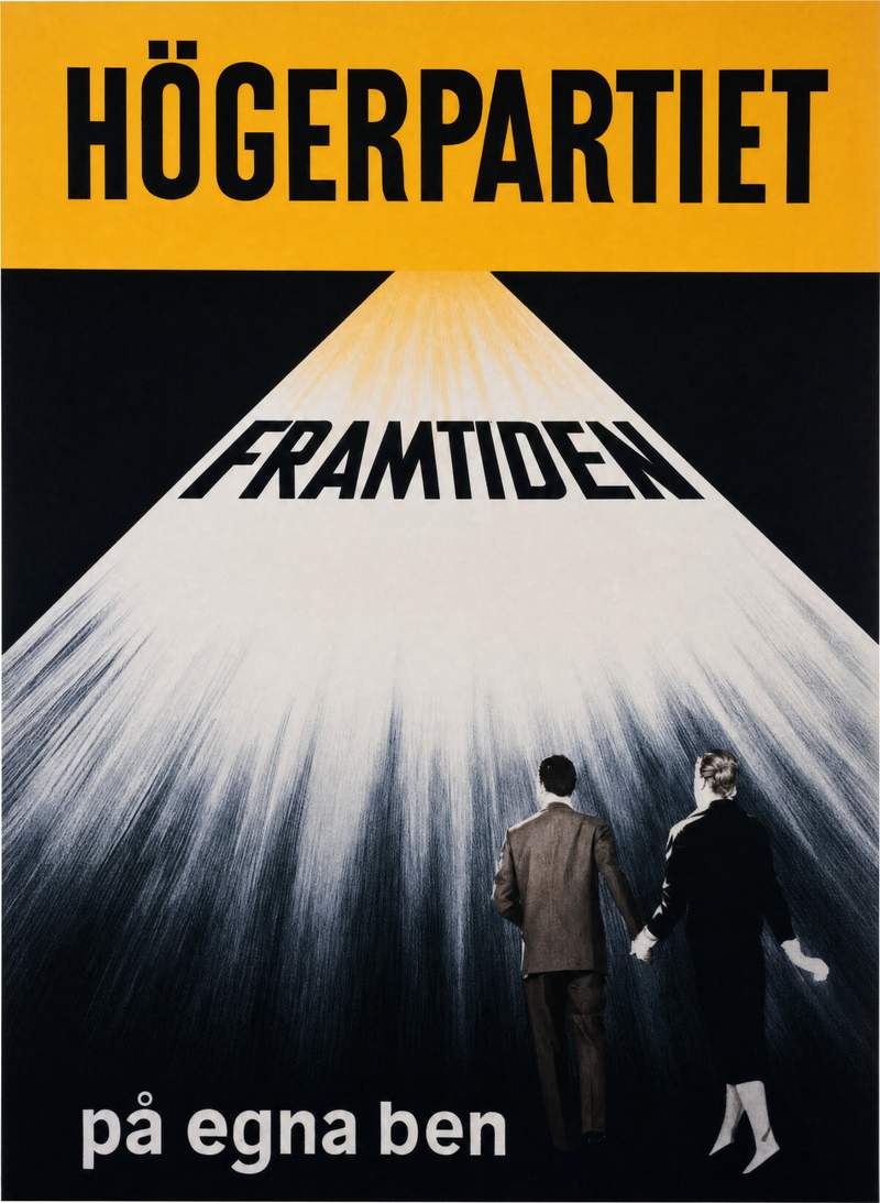 Valaffisch för Högerpartiet, 1960. Av Fornell.