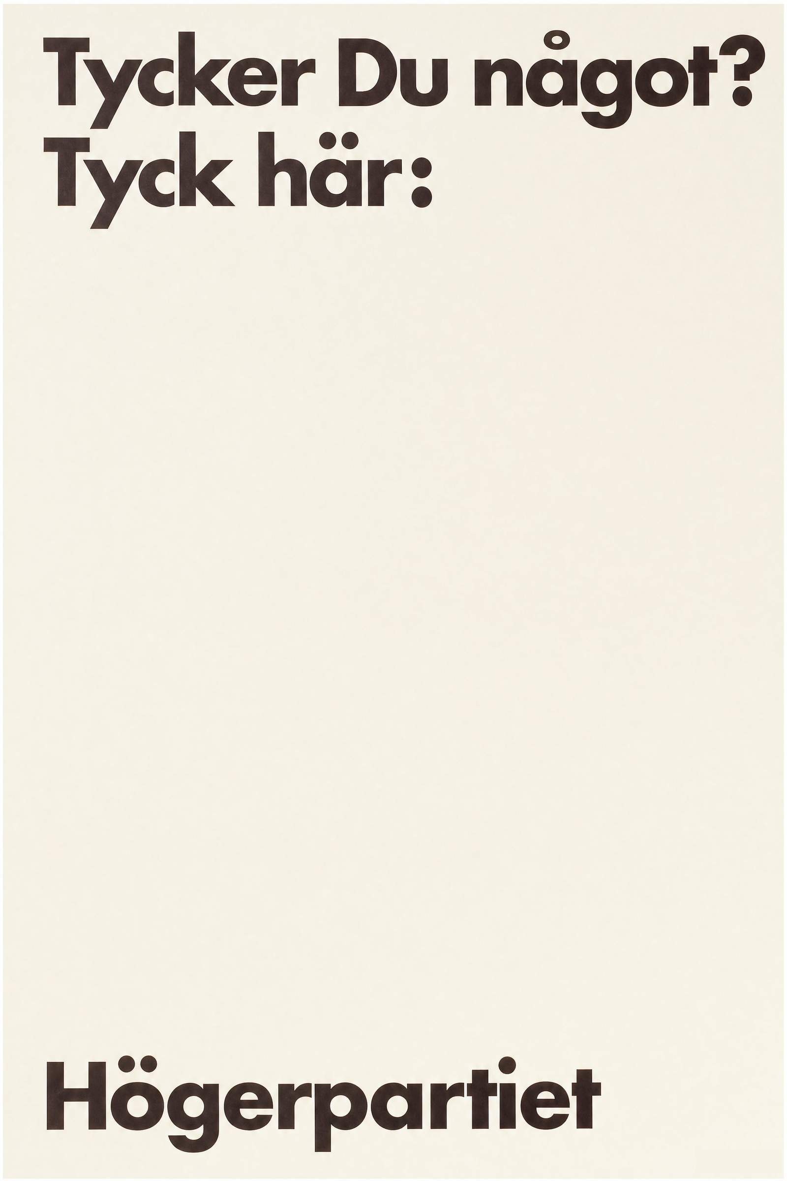 Valaffisch för Högerpartiet, 1968.