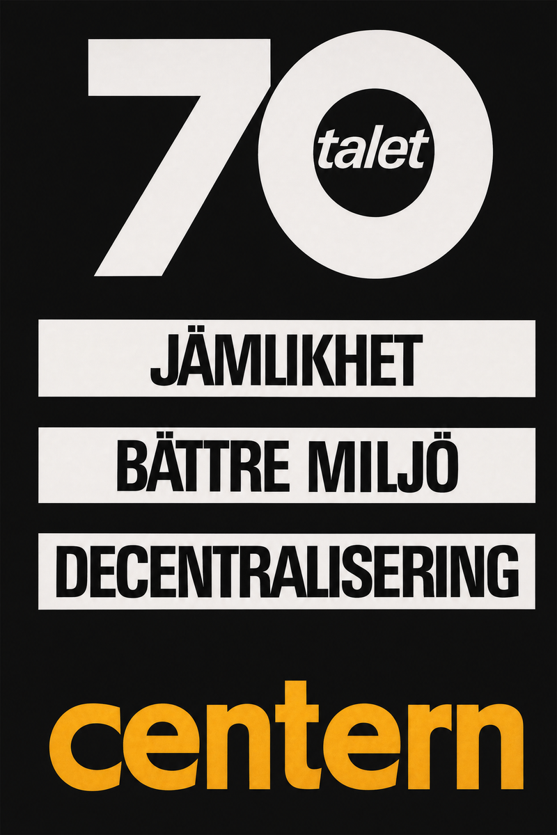 Valaffisch för Centerpartiet, 1970.