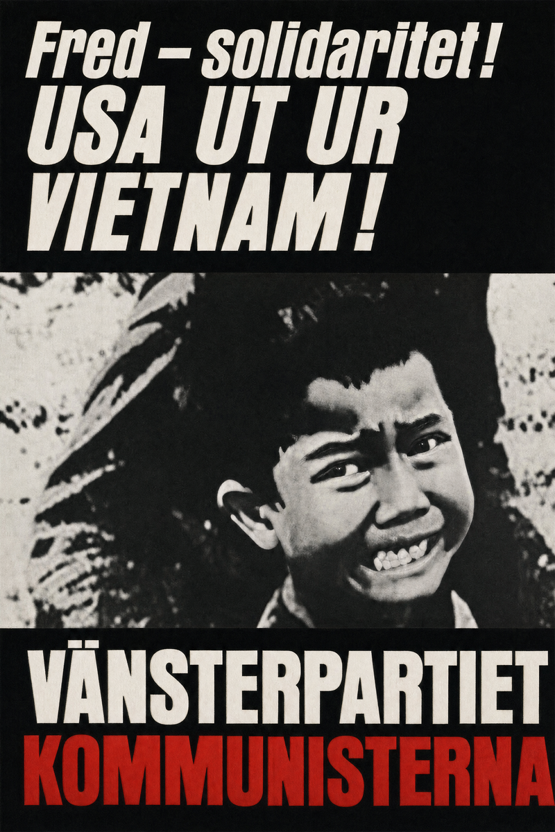 Valaffisch för VPK, 1970. ”USA UT UR VIETNAM!”.