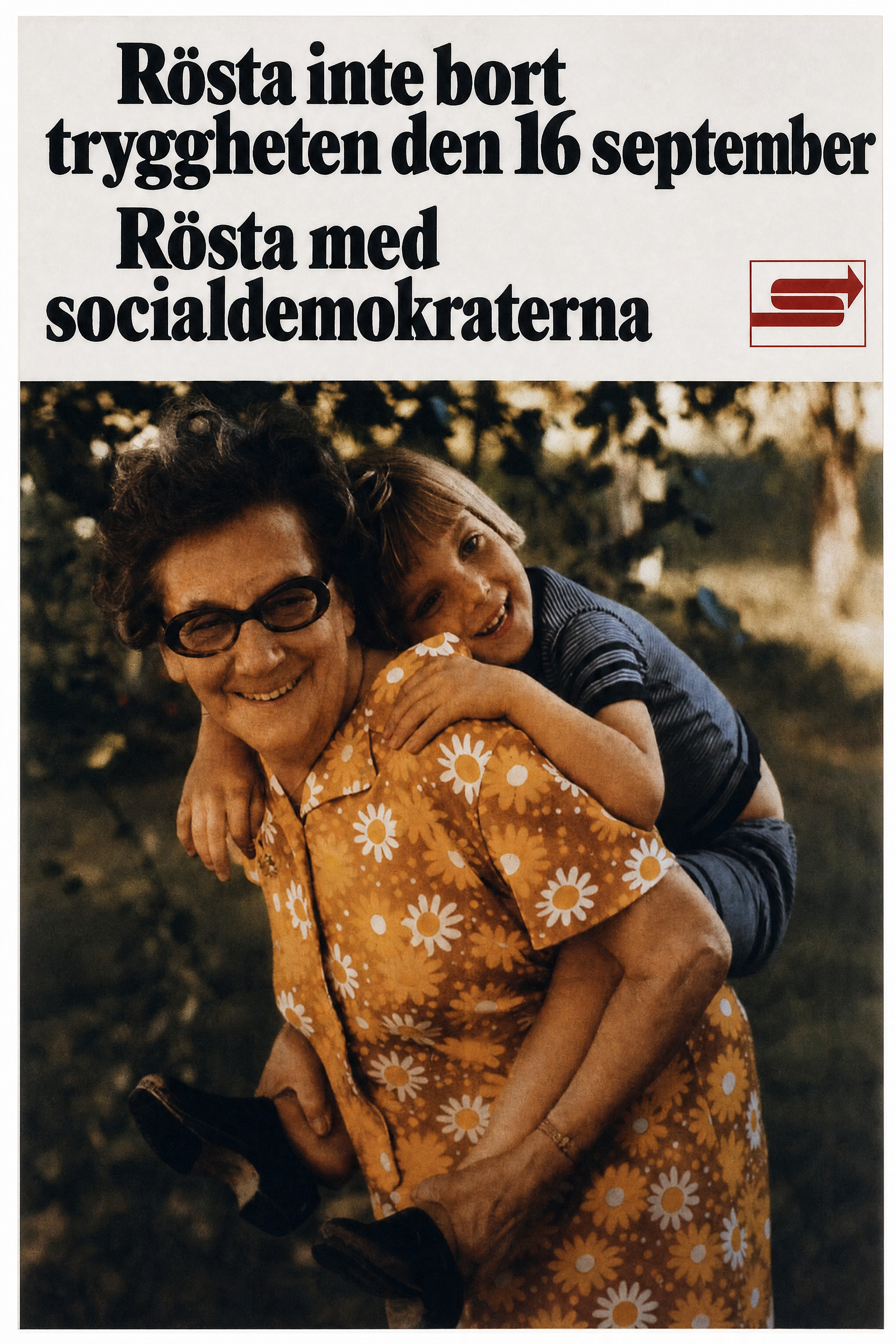 Valaffisch för Socialdemokraterna, 1973.