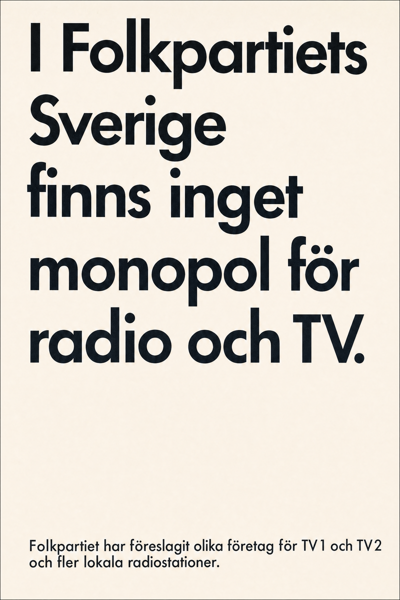 Valaffisch för Folkpartiet, 1976.