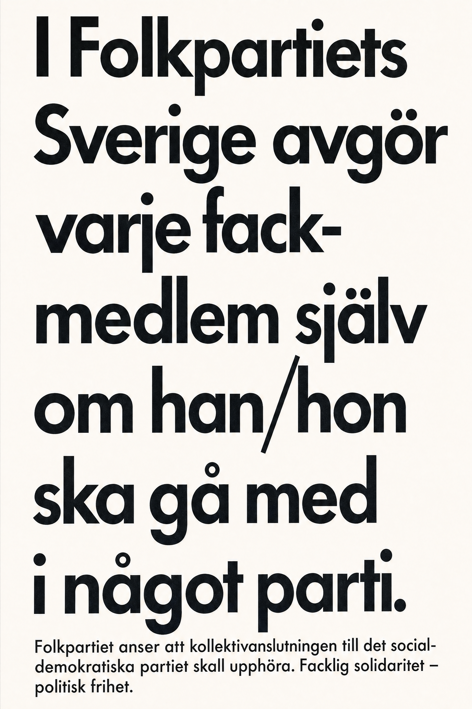 Valaffisch för Folkpartiet, 1976.