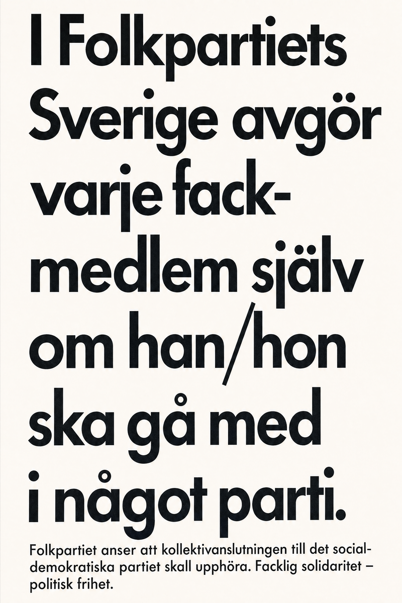 Valaffisch för Folkpartiet, 1976.