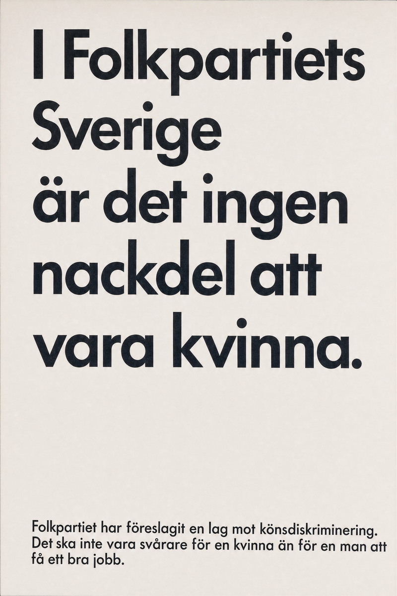 Valaffisch för Folkpartiet, 1976.