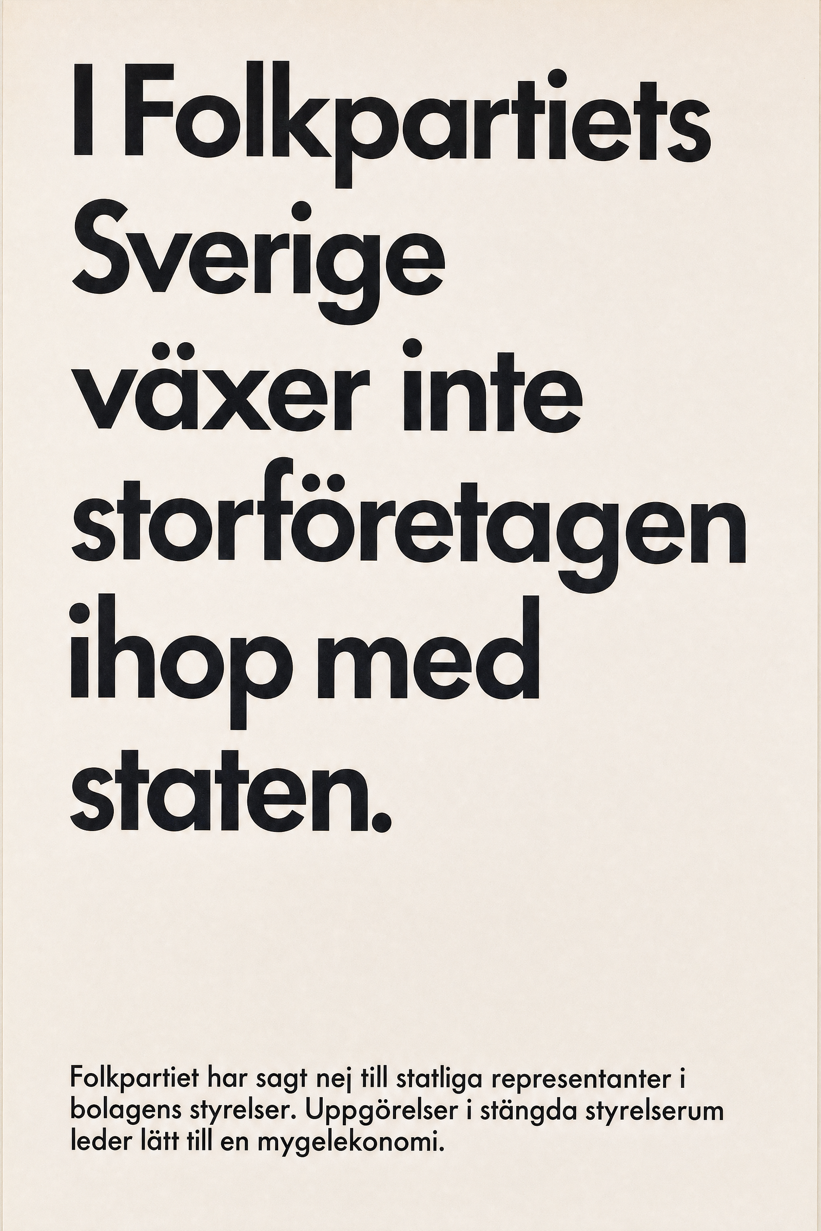 Valaffisch för Folkpartiet, 1976.