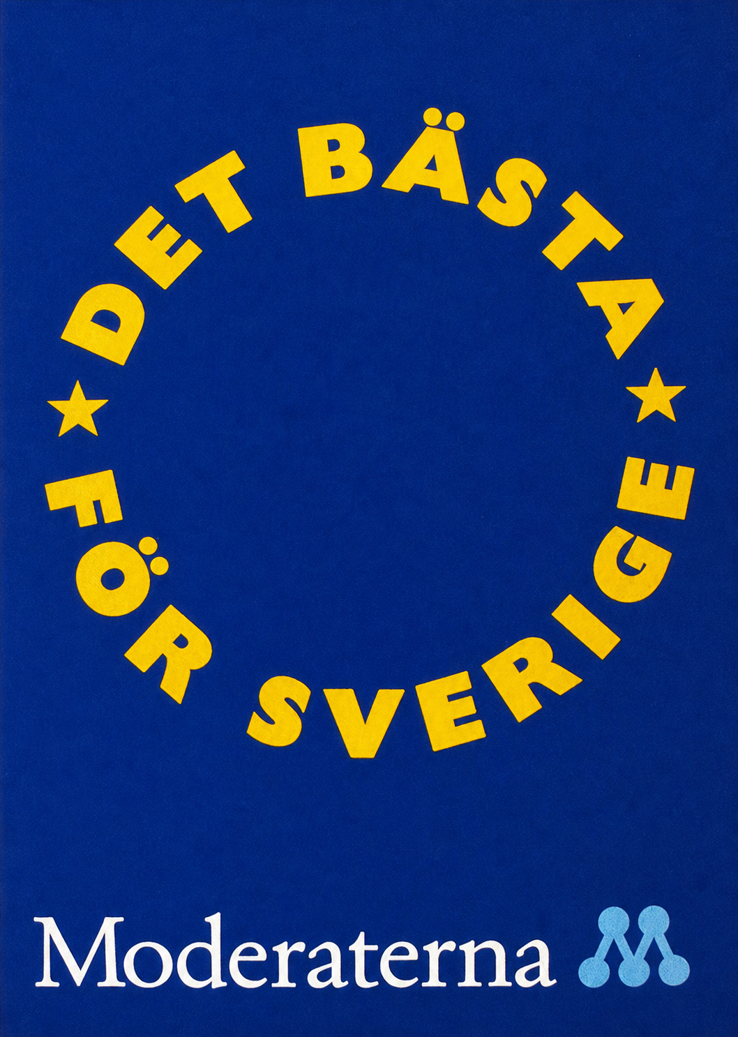 Valaffisch för Moderaterna, 1991. ”Det bästa för Sverige”.