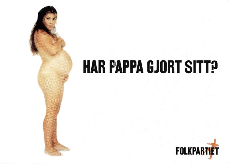Valaffisch för Folkpartiet, 1994. ”Har pappa gjort sitt?”.