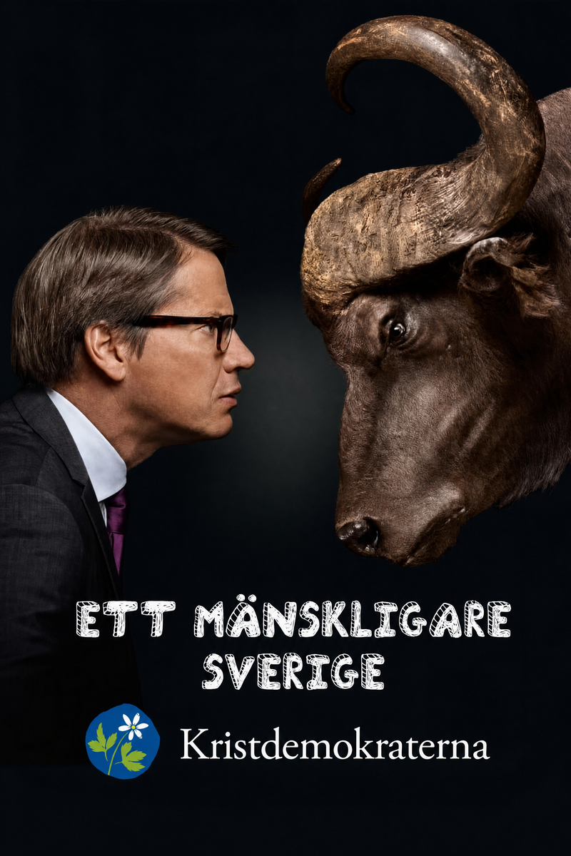 Valaffisch för Kristdemokraterna, 2010. ”Ett mänskligare Sverige”.