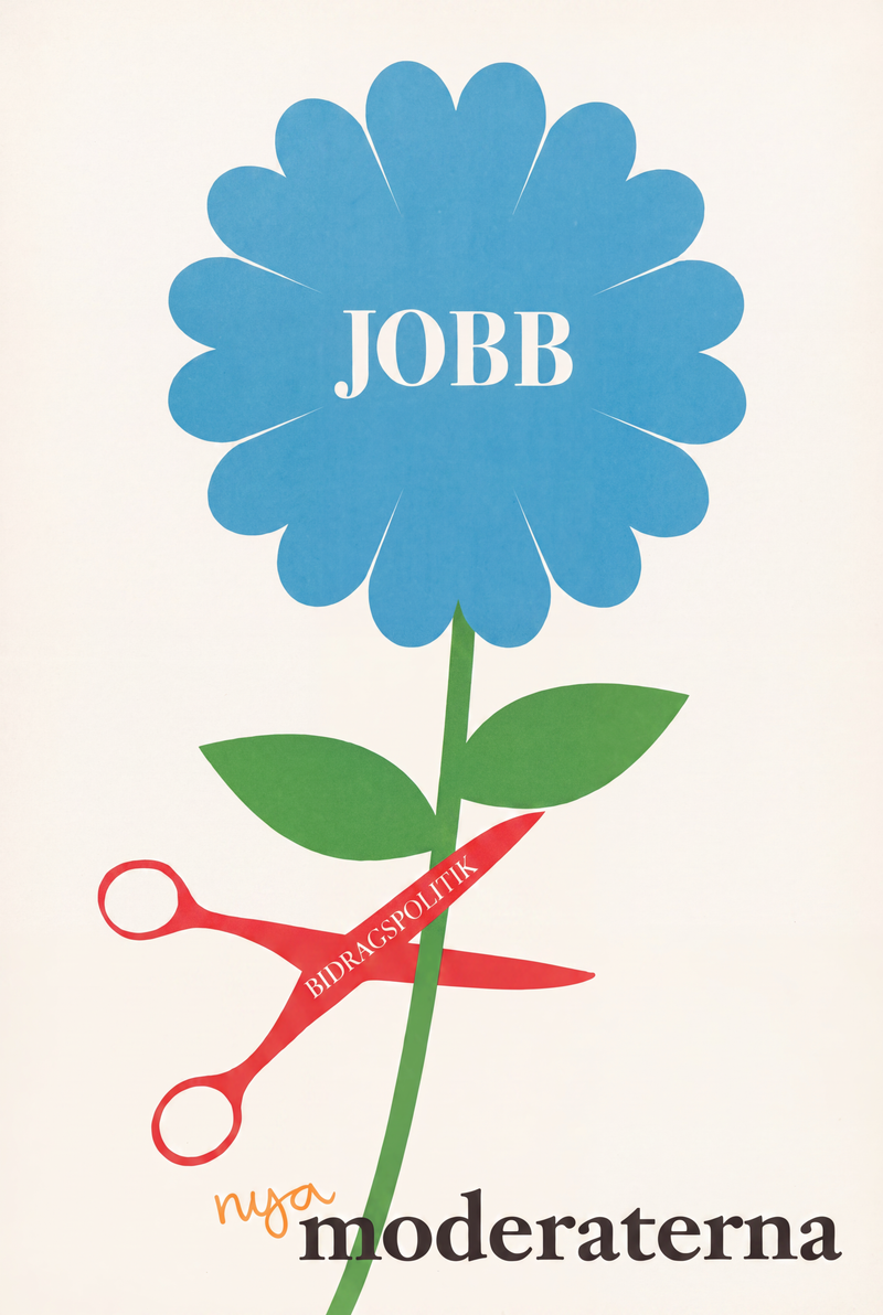Valaffisch för Moderaterna, 2010. ”JOBB”.