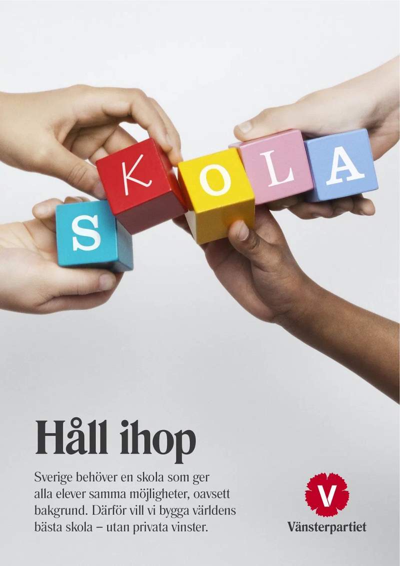 Valaffisch för Vänsterpartiet, 2010. ”Håll ihop”.