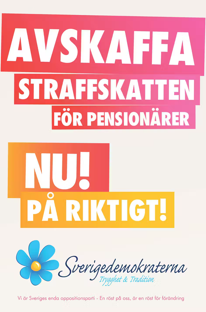 Avskaffa straffskatten för pensionärer nu! På riktigt!